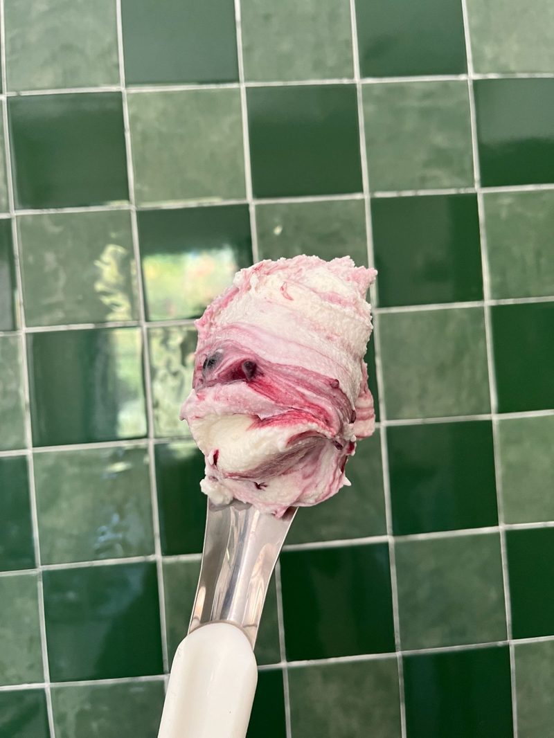 Cherry Swirl gelato — seasonal flavor at Honey Gelato Lombok